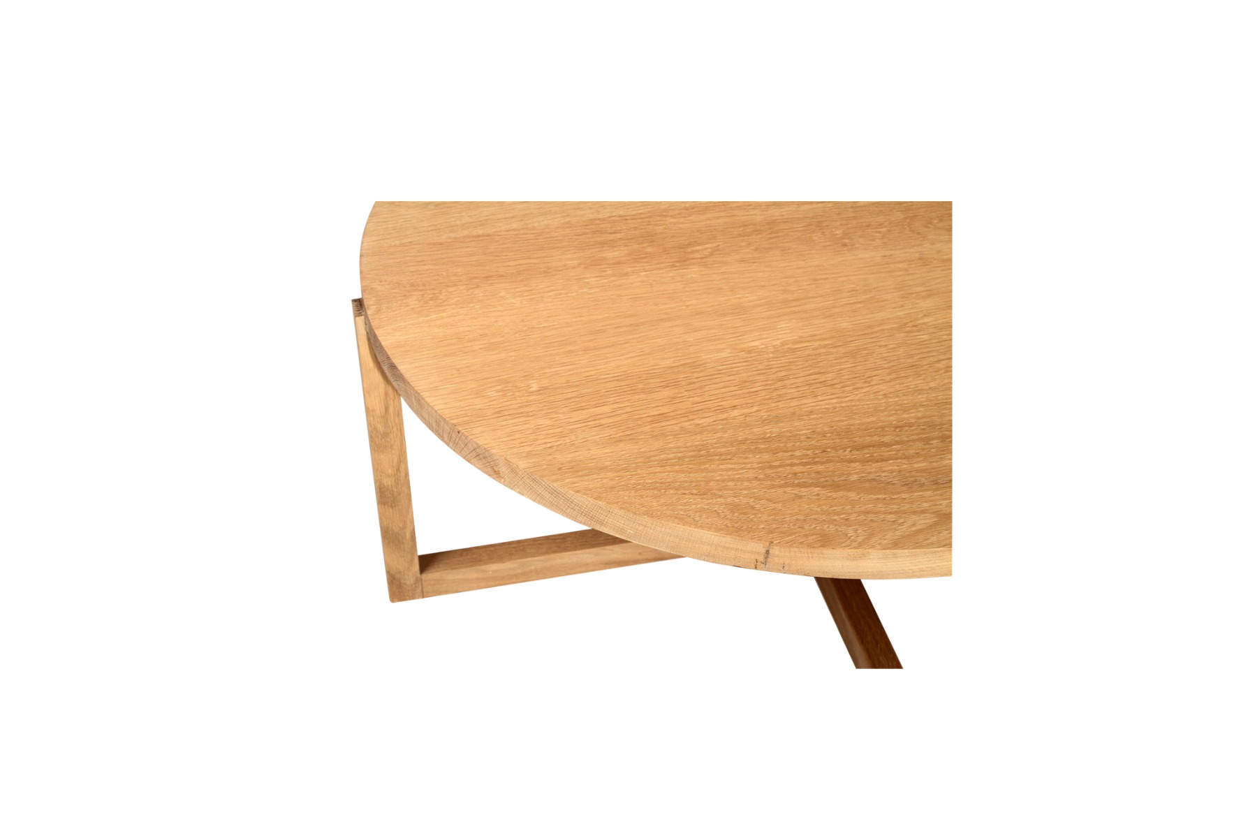 Clovelly Round Coffee Table American Oak, W 100cm x H 47cm - Image 5