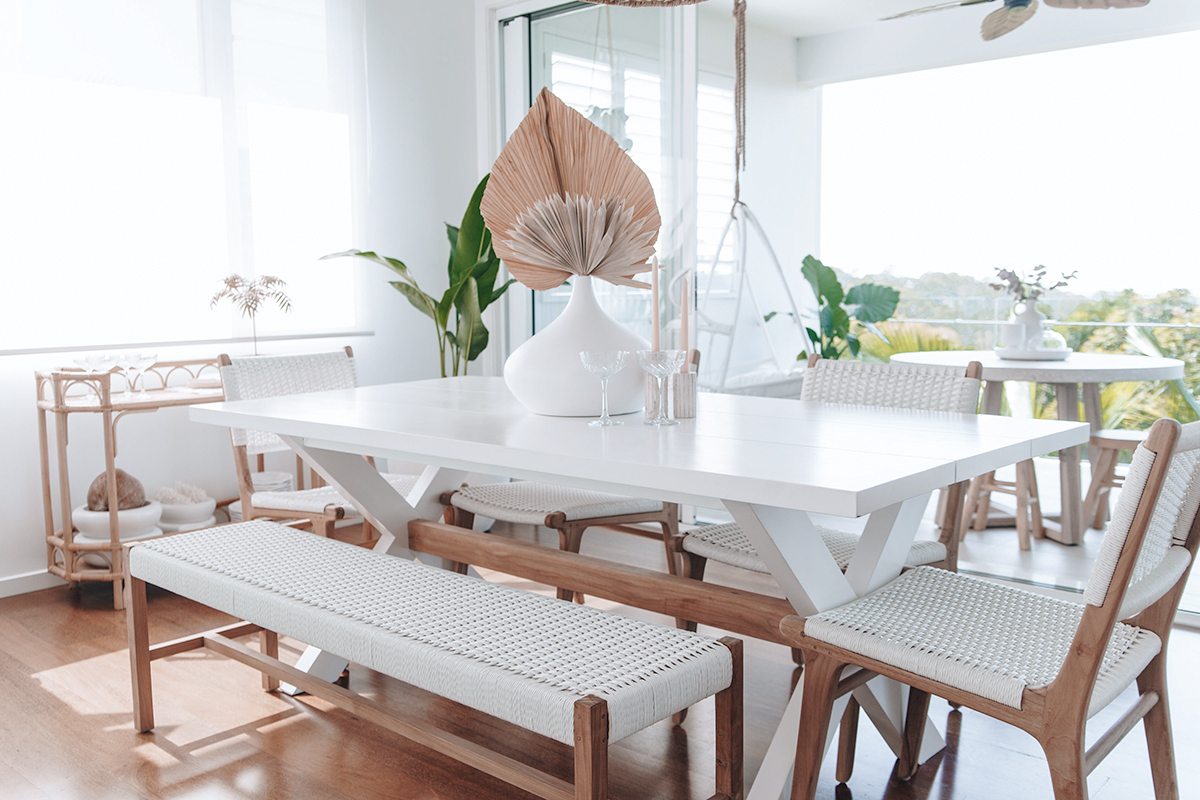 Zen Dining Chair White (Close Weave), Width 49cm x Depth 56cm x Height 87cm - Image 4