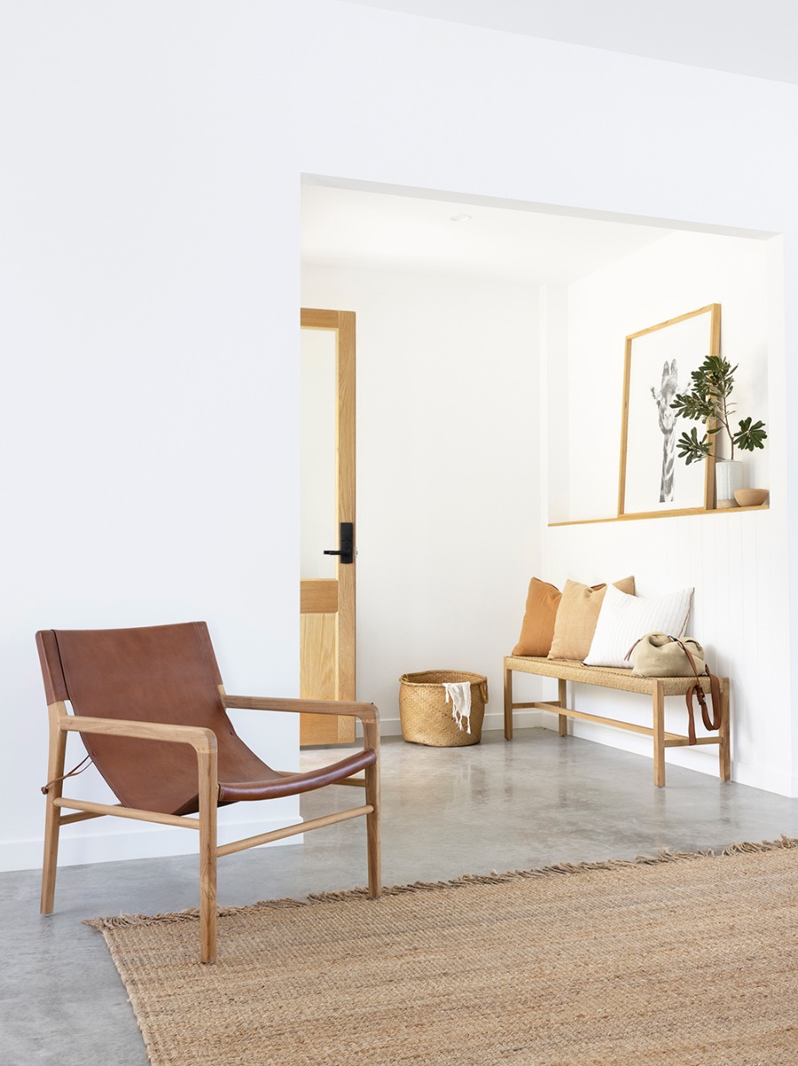 Pasadena Leather Sling Chair Tan, Width 66cm x Depth 75cm x Height 75cm - Image 9