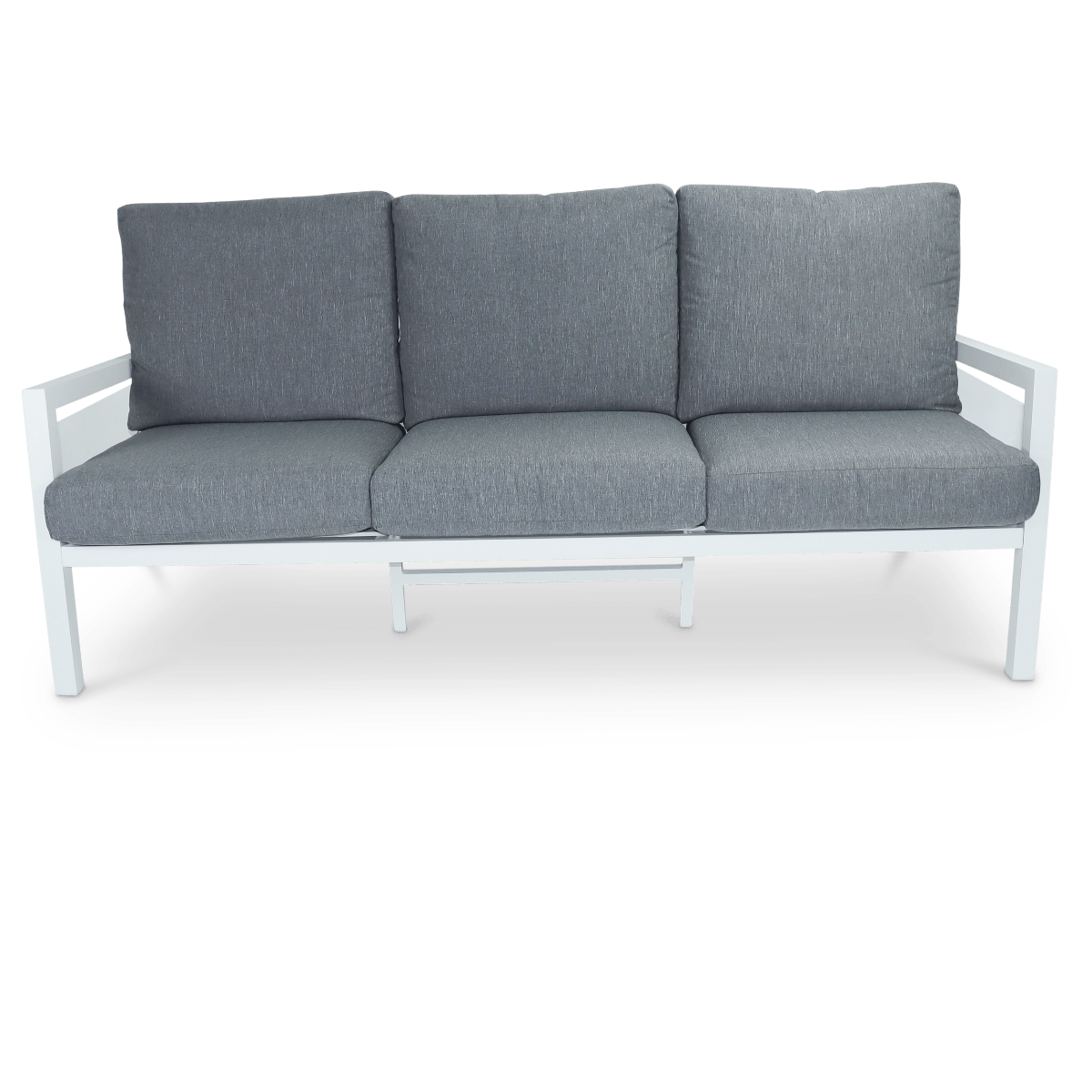 "Laguna" Hamptons Style Outdoor 3 Seater Lounge in Arctic White with Platinum Olefin Cushions - Image 2