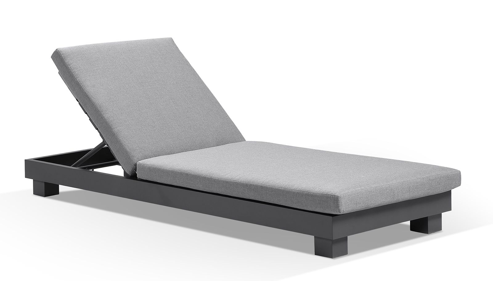 "Hawaii" Hamptons Style Aluminium Sun Lounge Set in Charcoal with Sunbrella Cushions - Image 2