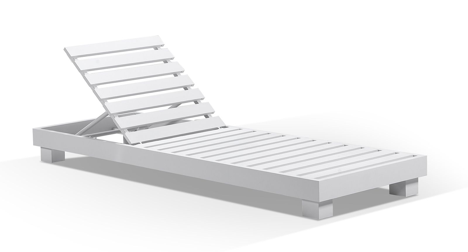 "Hawaii" Hamptons Style Aluminium Sun Lounge in White with Denim Grey Cushions - Image 3