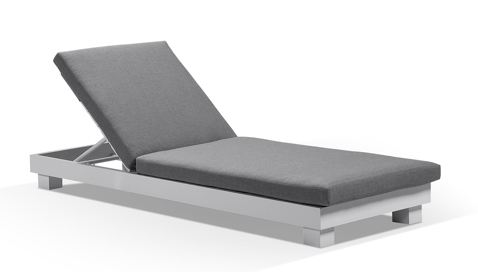 "Hawaii" Hamptons Style Aluminium Sun Lounge Set in White with Sunbrella Cushions - Image 2
