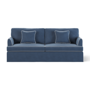 Byron Hamptons 3 Seat Sofa Navy with White Piping, W 223cm D 96cm H 78cm (RRP $3285)