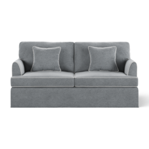 Byron Hamptons 2.5 Seat Sofa Grey with White Piping, W 190cm D 96cm H 78cm (RRP $2859)