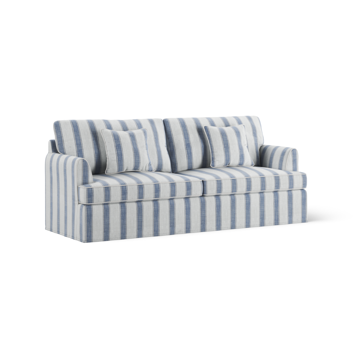 Byron Hamptons 3 Seat Sofa Blue Sky Stripe, W 223cm D 96cm H 78cm (RRP $3299) - Image 2