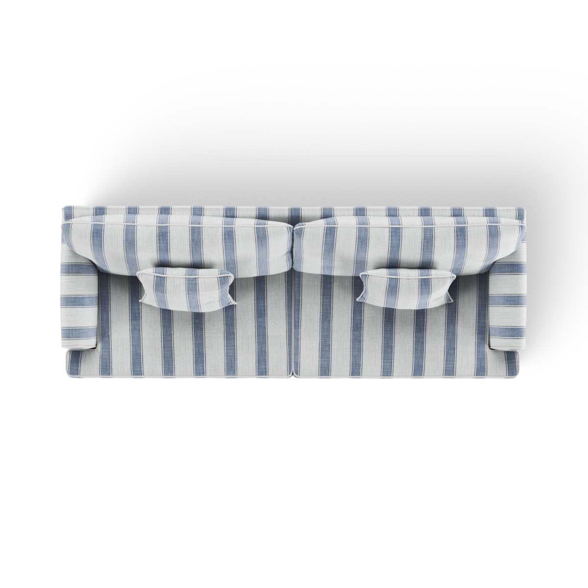 Byron Hamptons 3 Seat Sofa Blue Sky Stripe, W 223cm D 96cm H 78cm (RRP $3299) - Image 3