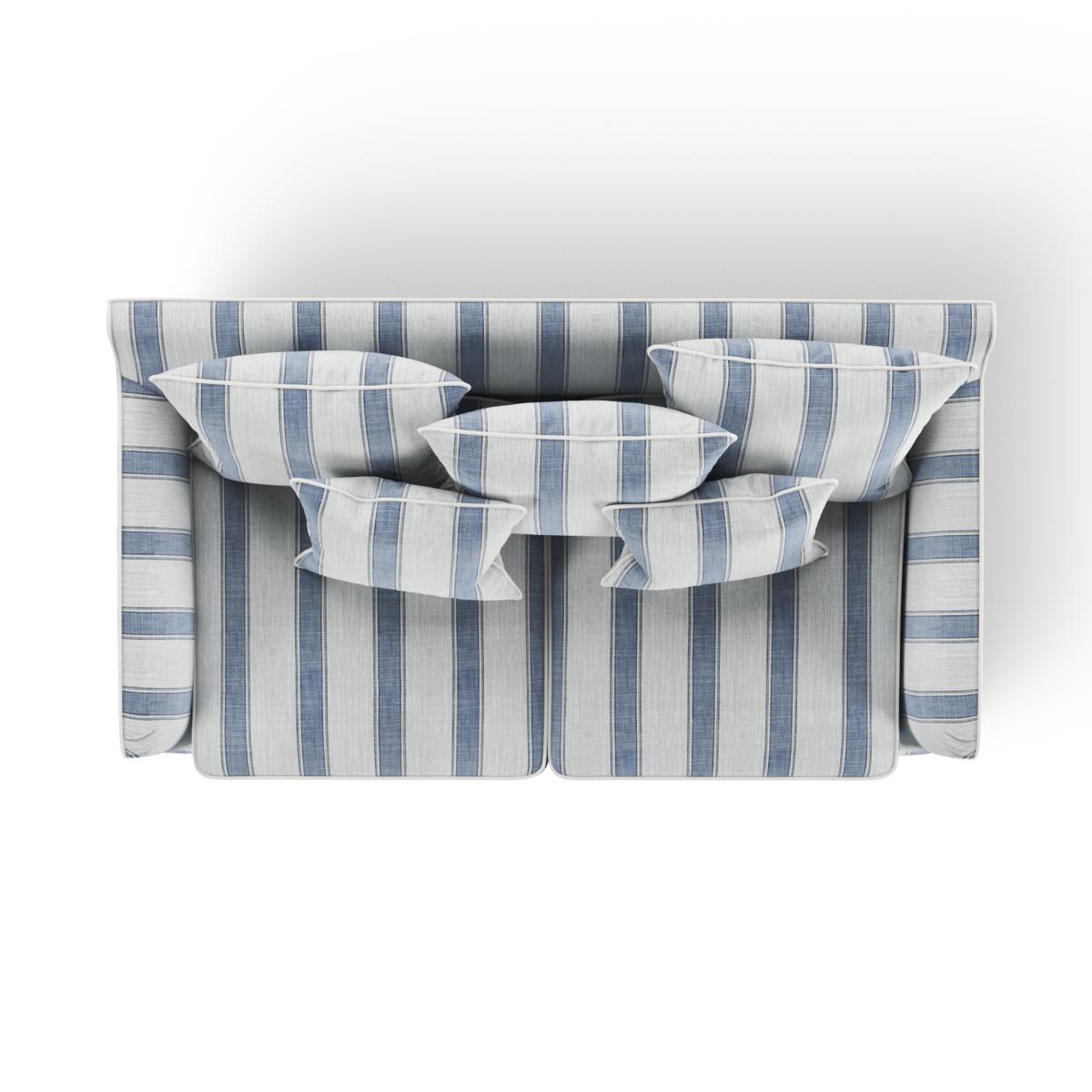 Noosa Hamptons 2 Seat Sofa Blue Sky Stripe, W 170cm D 91cm H 80cm (RRP $2279) - Image 18