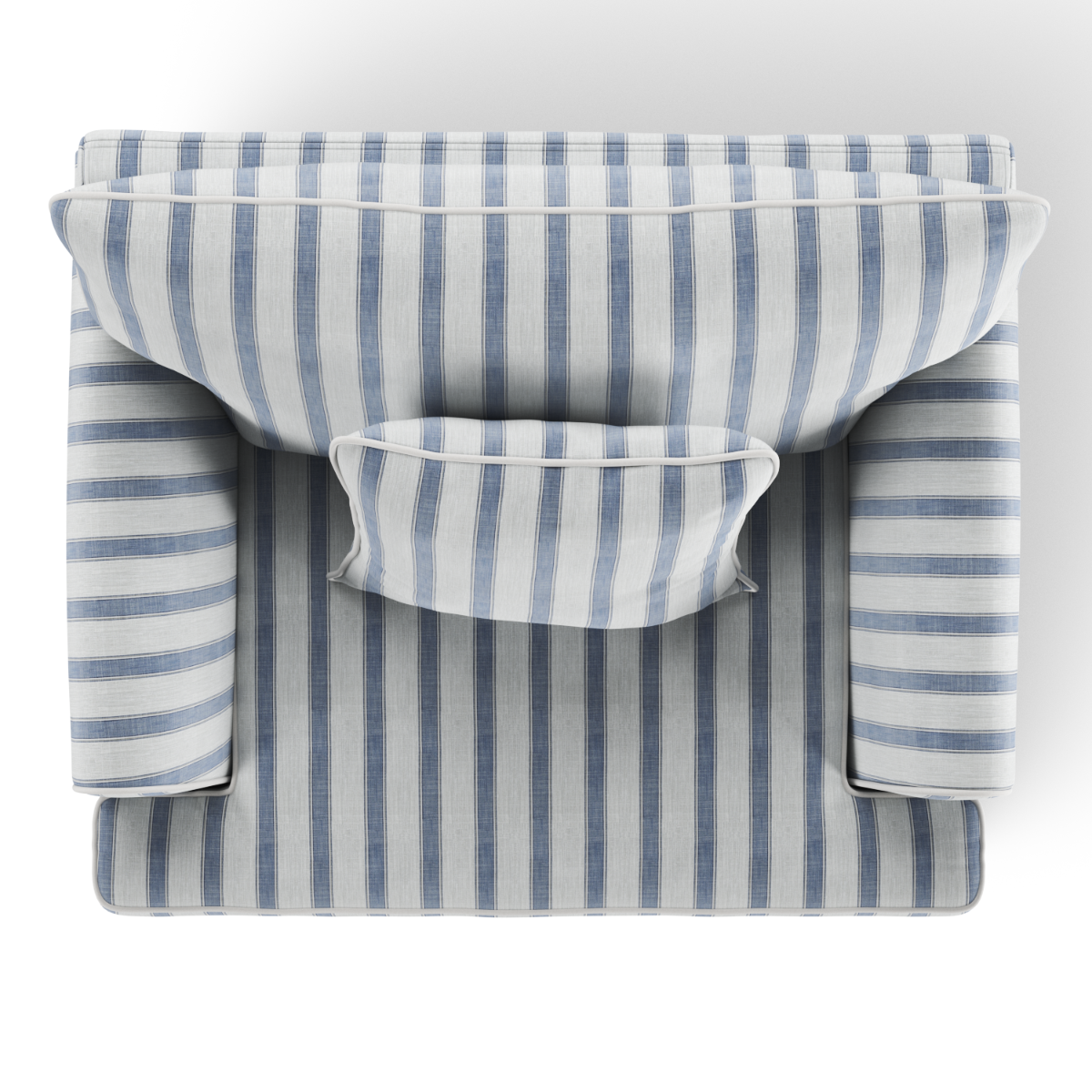 Byron Hamptons Armchair Blue Sky Stripe, W 99cm D 96cm H 78cm (RRP $1859) - Image 6