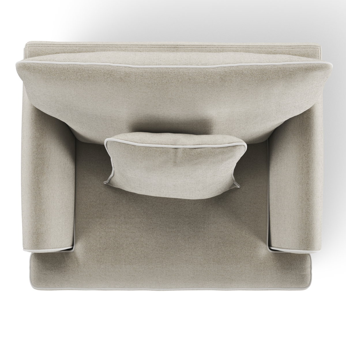 Byron Hamptons Armchair Natural with White Piping, W 99cm D 96cm H 78cm (RRP $1849) - Image 6
