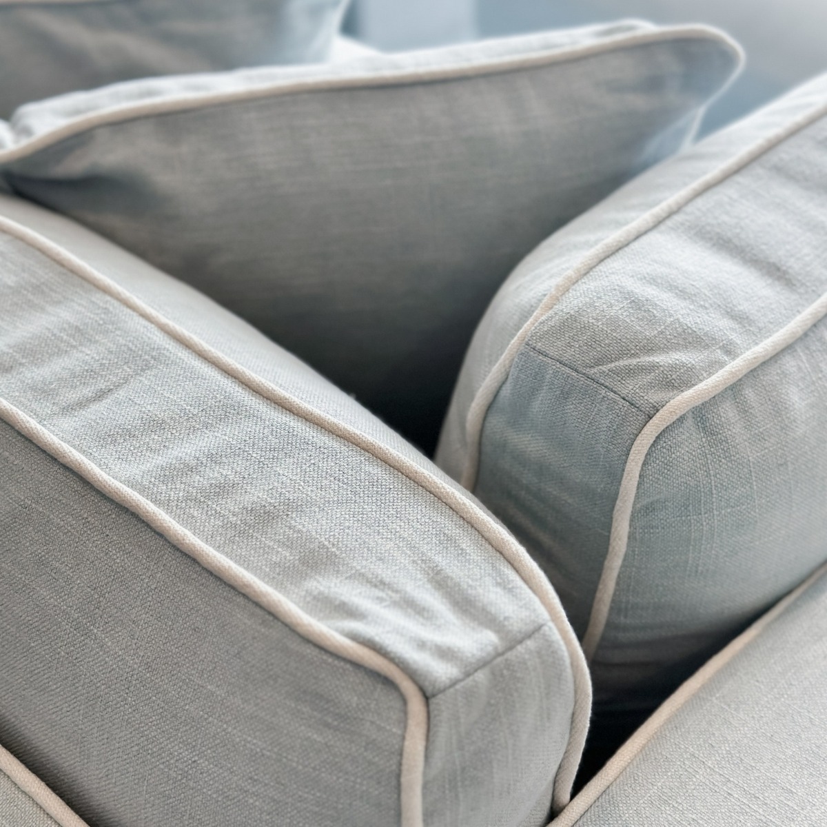 Marbella Modular Sofa Beach W/White Piping Left, W 150 D 100 H 85cm (RRP $6149) - Image 3