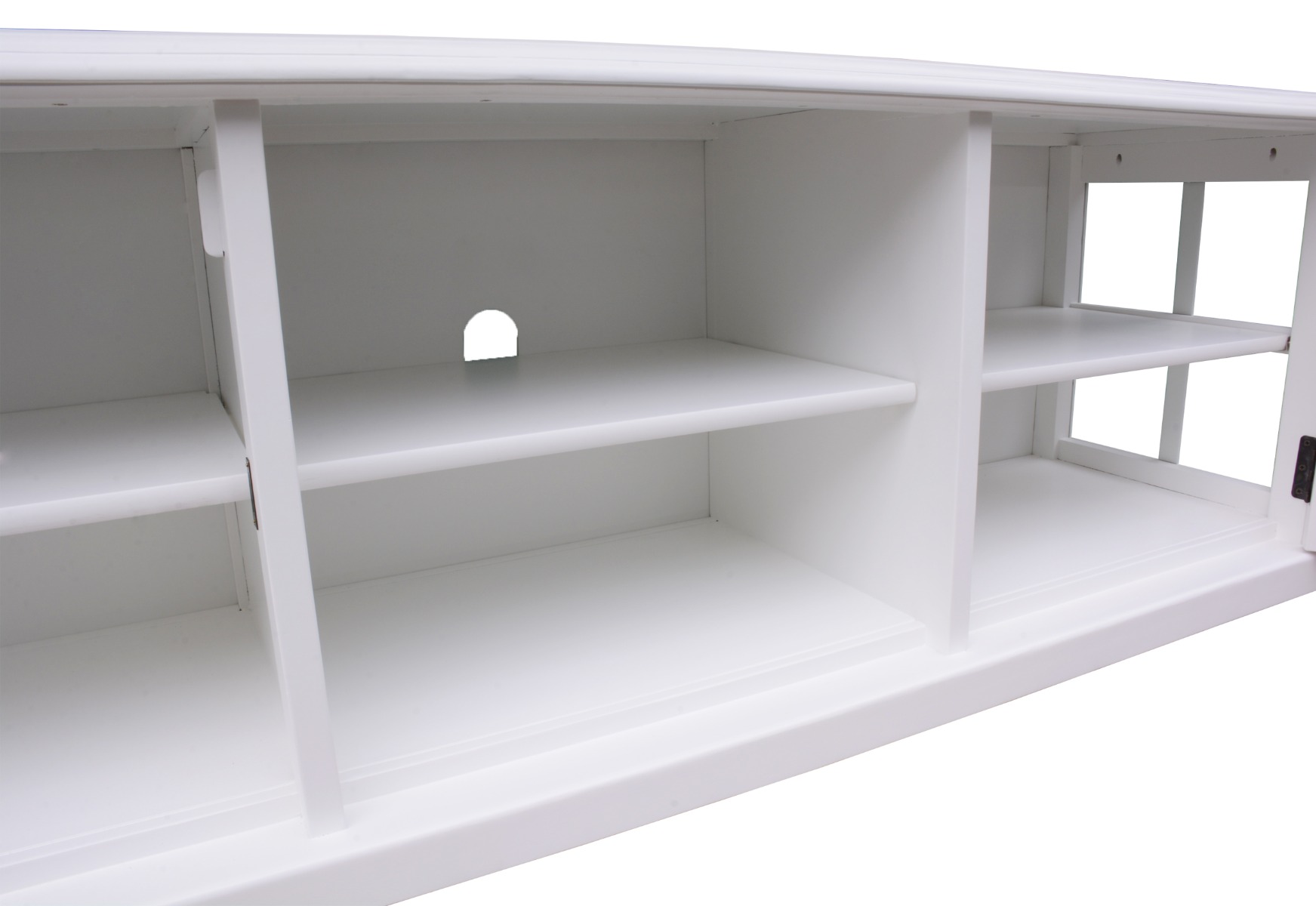 "Sommersby" Timber Large TV Entertainment Unit 2 Door White, 210cmL x 45cmD x 55cmH - Image 8
