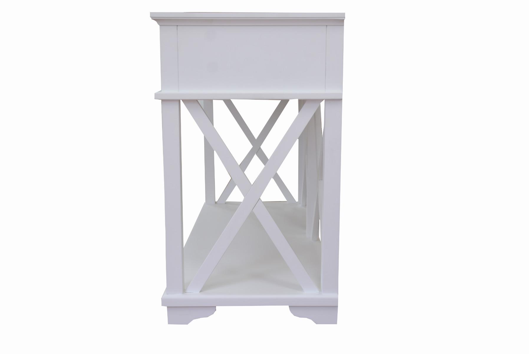"Emily" Hamptons Style Timber Console Table 2 Drawer White, 130cmL x 50cmD x 85cmH - Image 5