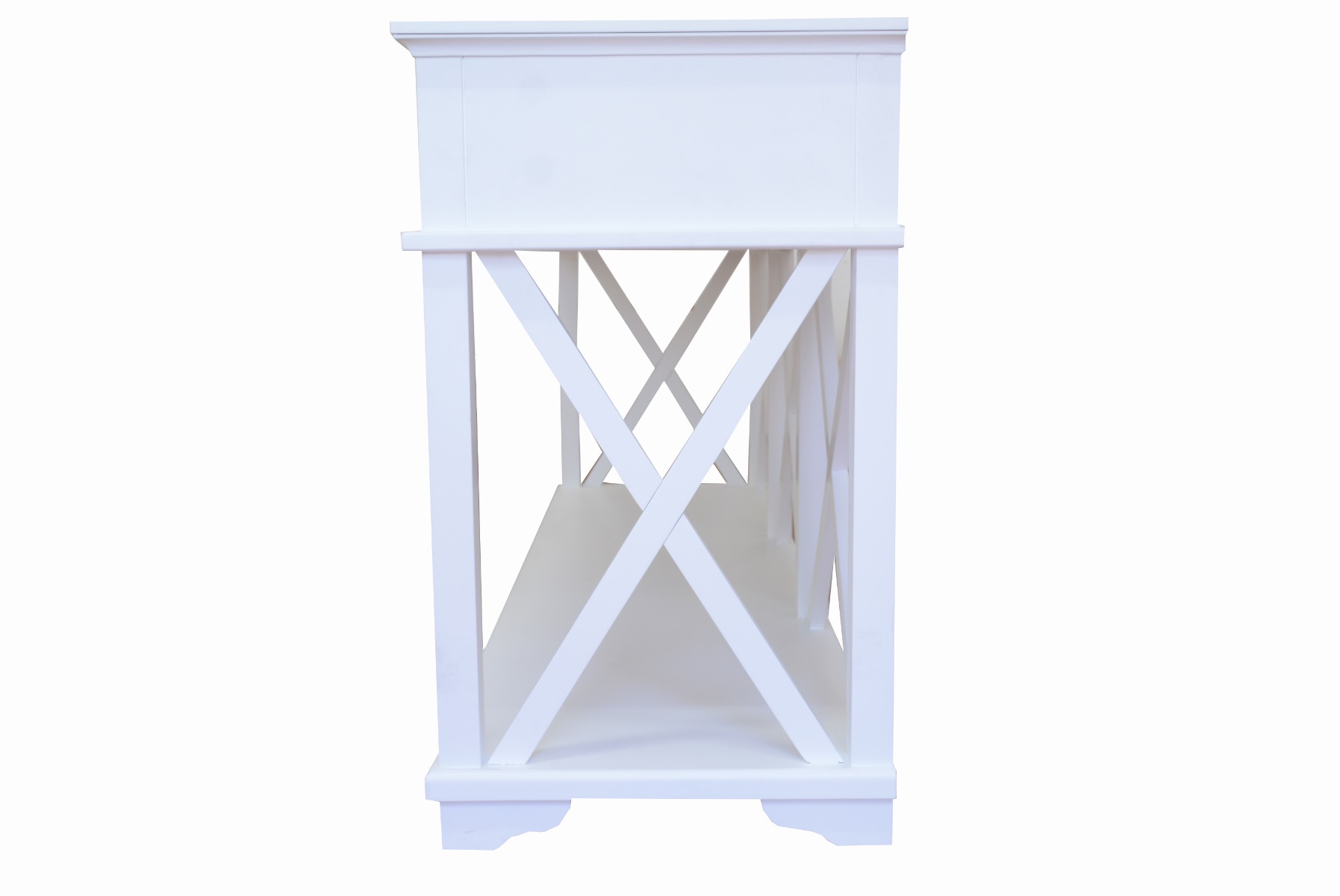 "Emily" Hamptons Style Timber 1 Drawer Bedside Table White, 60cmL x 40cmD x 65cmH - Image 4