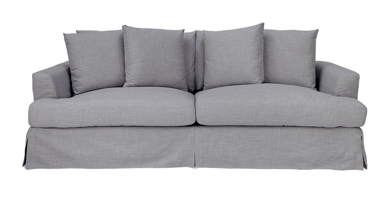 "Somerset" Hamptons Style Fabric 3.5 Seater Sofa Lounge Feather Filled with Removable Slip Covers, Glacier 236cmL x 115cmD x 91cmH (RRP $3499) - Image 4