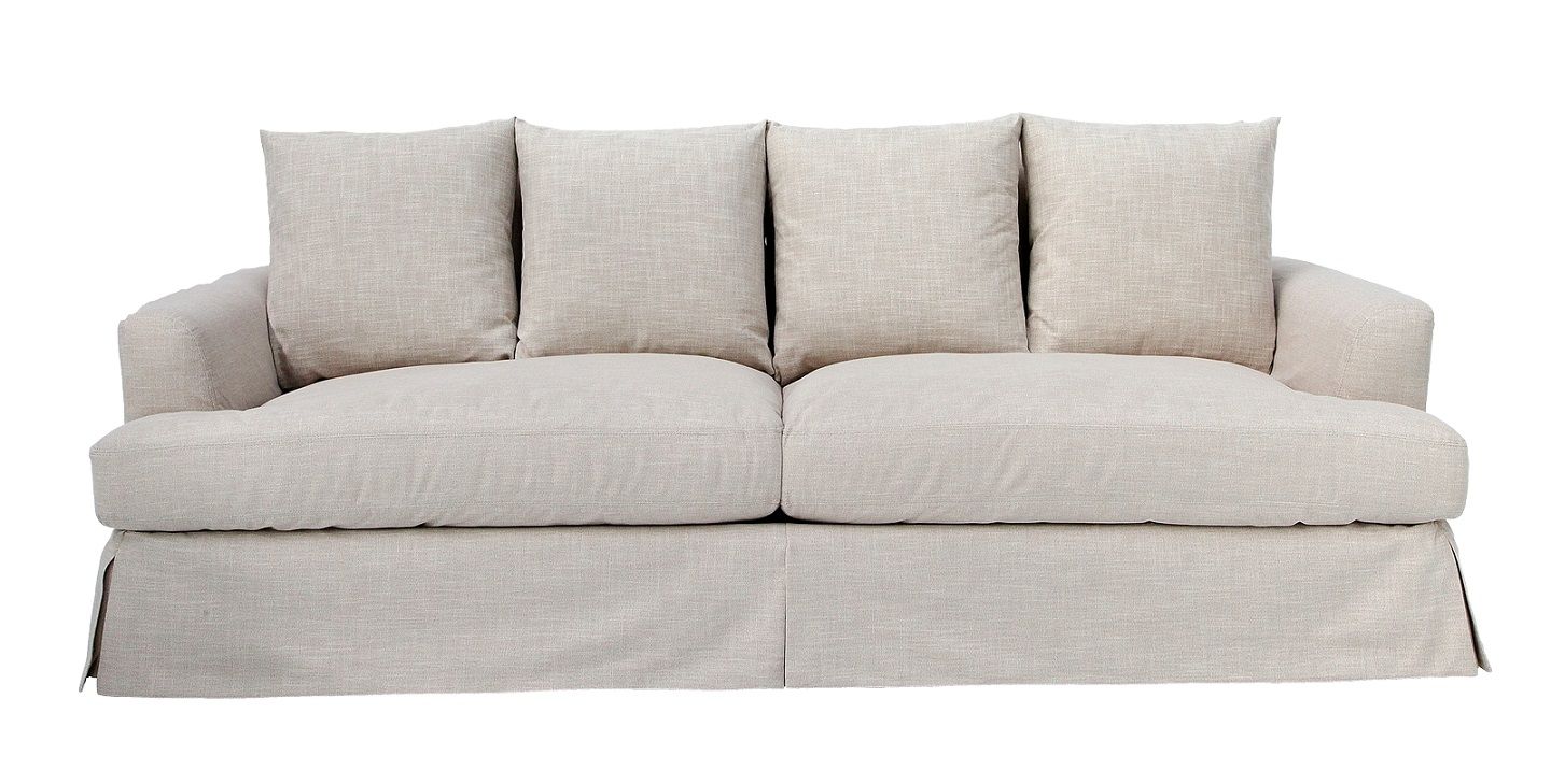 GOLD COAST FLOORSTOCK SALE "Somerset" Hamptons Style Fabric 3.5 Seater Sofa Lounge Feather Filled with Removable Slip Covers, Linen 236cmL x 115cmD x 91cmH (RRP $3499) 1 only!! - Image 3