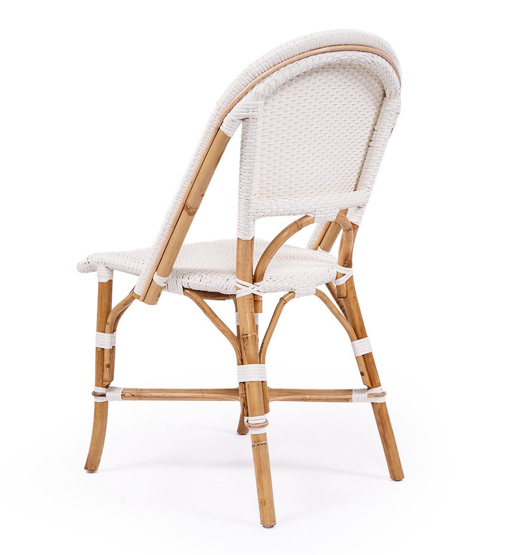 "Parisienne" Hamptons Style Bistro Cafe Dining Chair Rattan & Synthetic Wicker, White (RRP $449) - Image 4