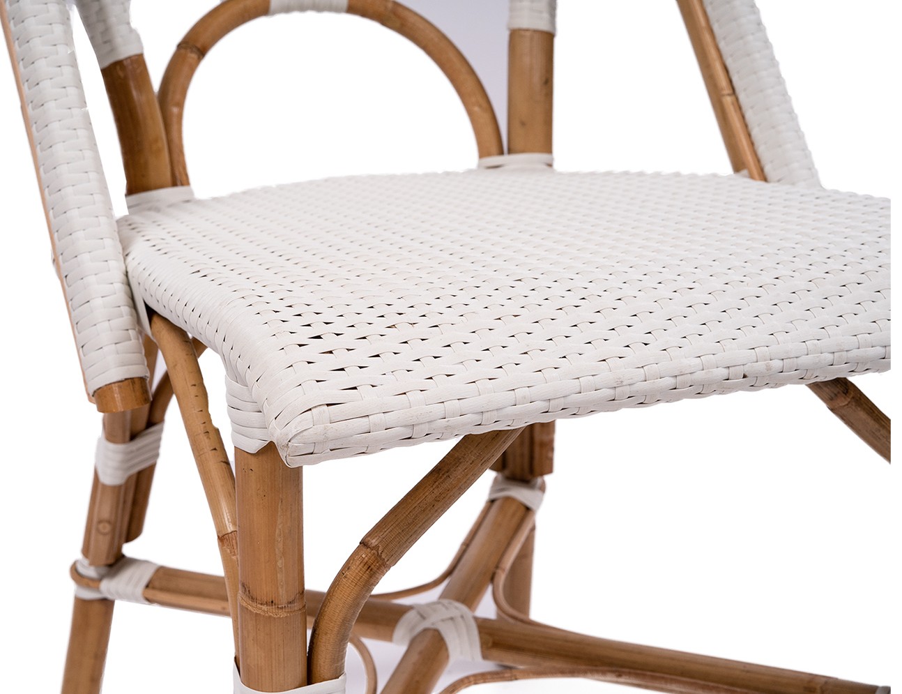 "Parisienne" Hamptons Style Bistro Cafe Dining Chair Rattan & Synthetic Wicker, White (RRP $449) - Image 6