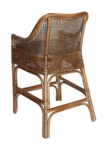 GOLD COAST FLOORSTOCK SALE "Southbeach" Hamptons Style Rattan Kitchen Counter Bar Stool, Antique Natural (RRP $499) - Image 2