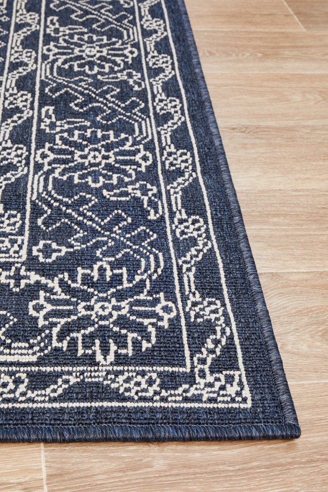 "Seaside" Hamptons Style Outdoor/Indoor Rug 5555, Navy - Image 5