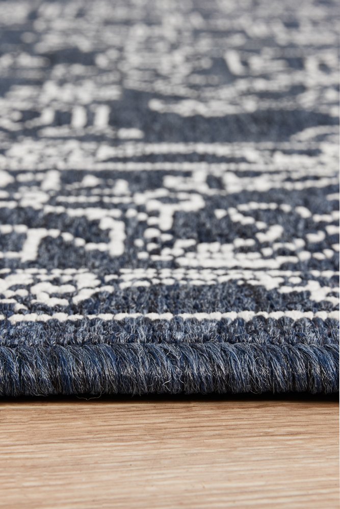 "Seaside" Hamptons Style Outdoor/Indoor Rug 5555, Navy - Image 4