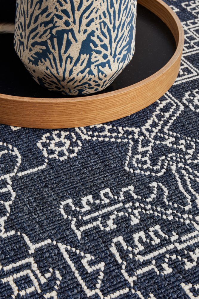 "Seaside" Hamptons Style Outdoor/Indoor Rug 5555, Navy - Image 7