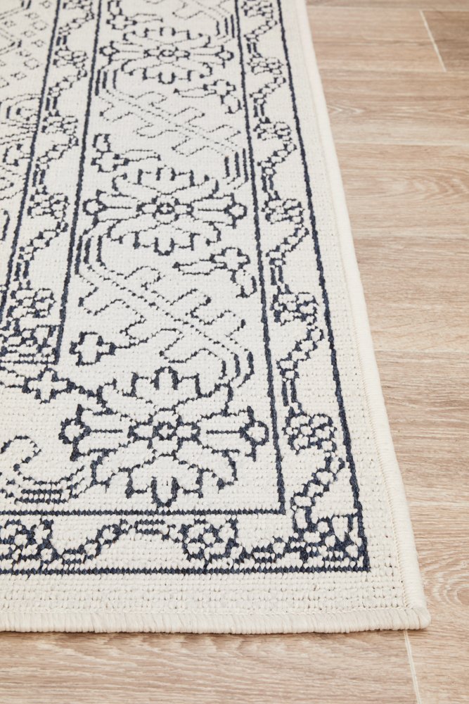 "Seaside" Hamptons Style Outdoor/Indoor Rug 5555, White-Seaside 5555 White Rug 280cm x 190cm - Image 3