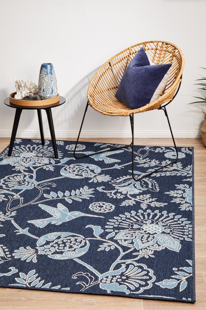 "Seaside" Hamptons Style Outdoor/Indoor Rug 7777, Navy-Seaside 7777 Rug 220cm x 150cm - Image 7
