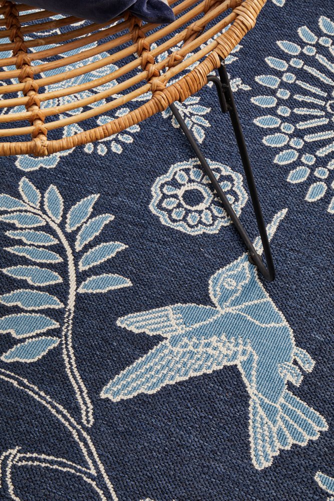 "Seaside" Hamptons Style Outdoor/Indoor Rug 7777, Navy-Seaside 7777 Rug 220cm x 150cm - Image 2