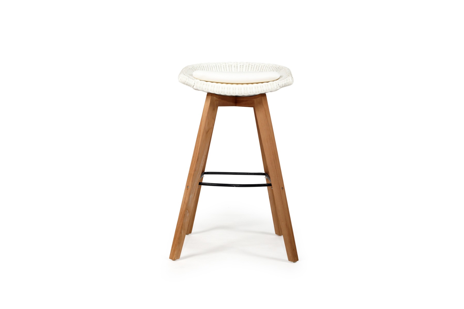 Oceanic Outdoor Backless Bar Stool White, Width 56cm x Depth 46cm x Height 81cm - Image 14