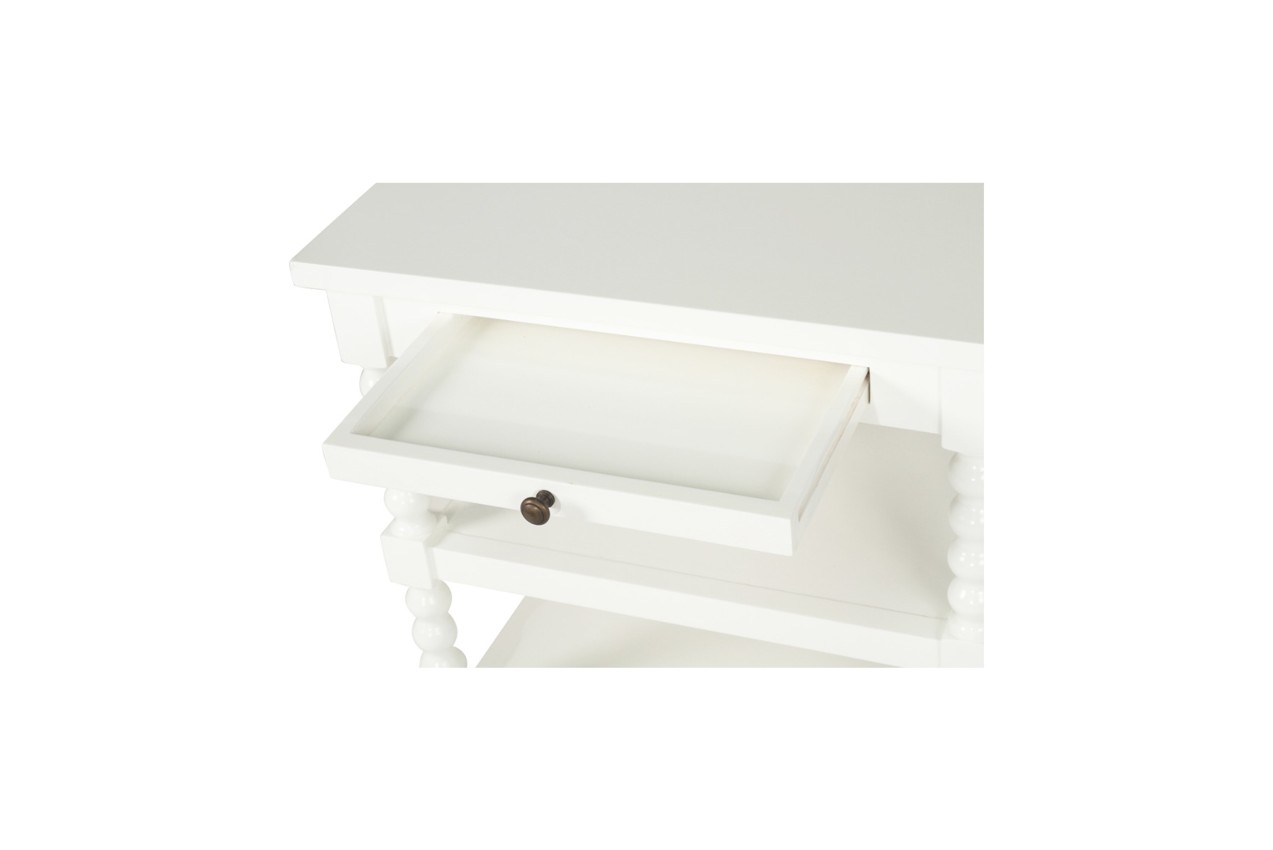 Stradbroke Bobbin Bedside Table White, W 66cm x D 46cm x H 76cm - Image 5