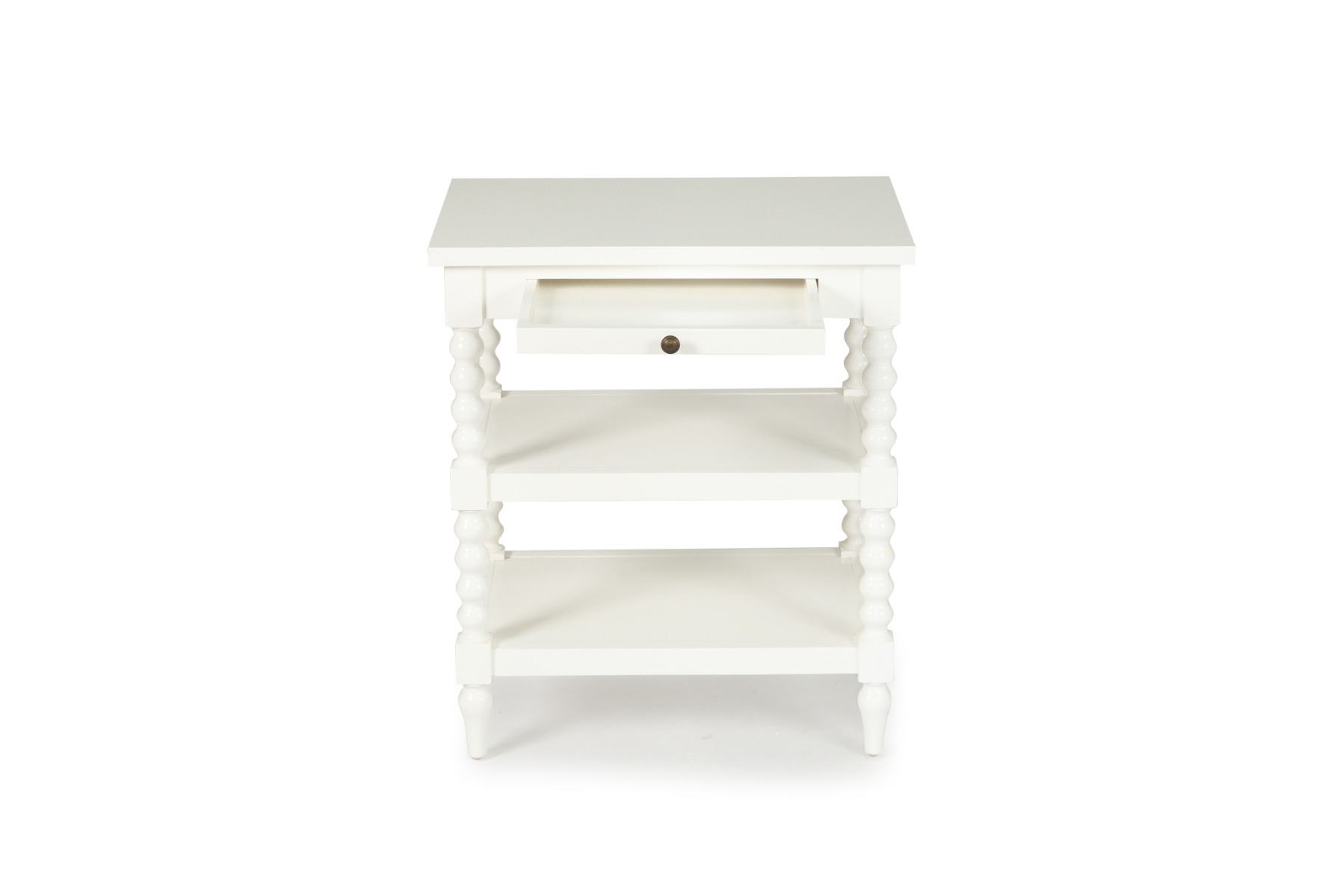 Stradbroke Bobbin Bedside Table White, W 66cm x D 46cm x H 76cm - Image 6