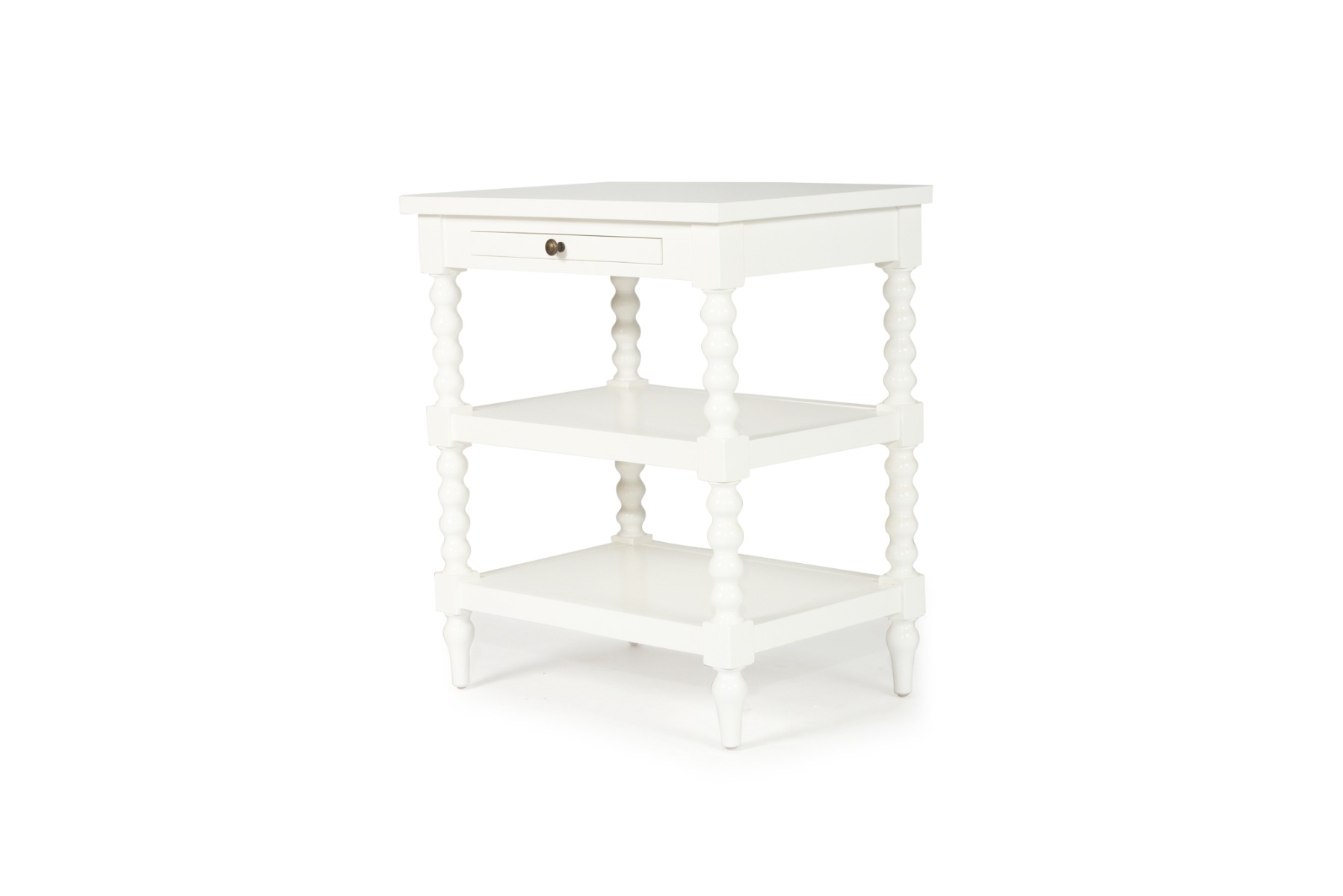 Stradbroke Bobbin Bedside Table White, W 66cm x D 46cm x H 76cm - Image 7