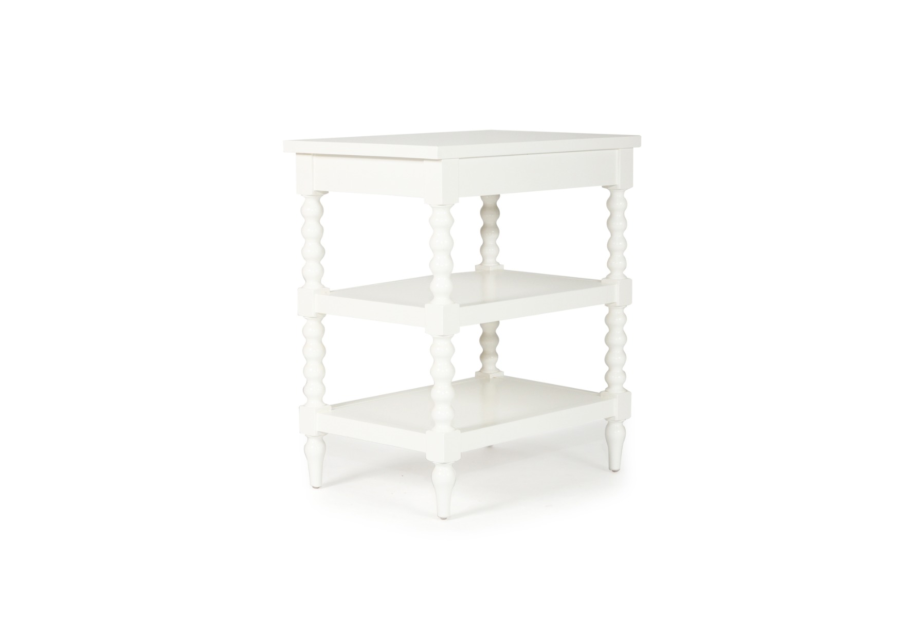 Stradbroke Bobbin Bedside Table White, W 66cm x D 46cm x H 76cm - Image 9