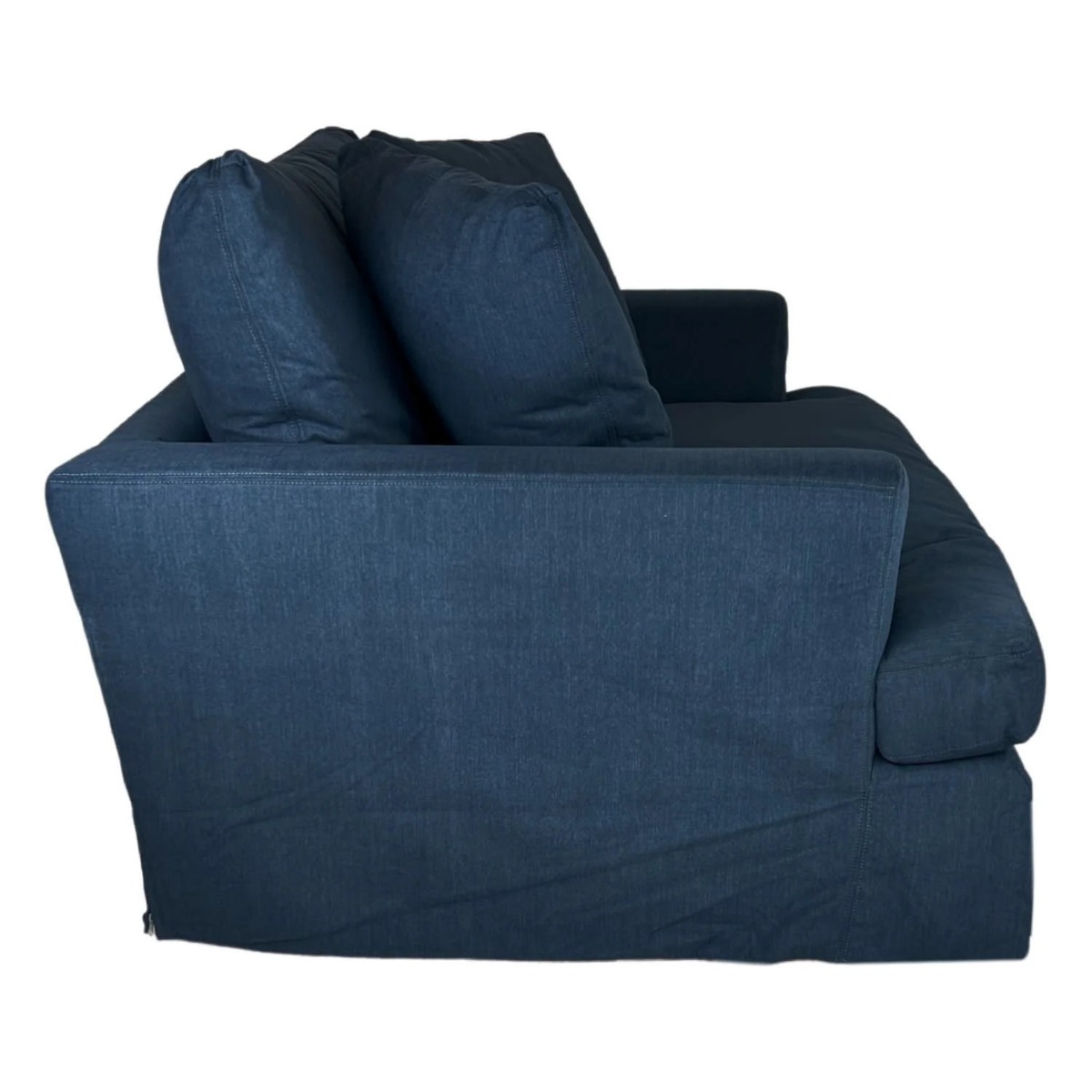 "Somerset" Hampton Style Fabric 1.5 Seater Occasional Chair Armchair Feather Filled with Removable Covers, Navy 134cmW x 115cmD x 91cmH (RRP $2499) - Image 2