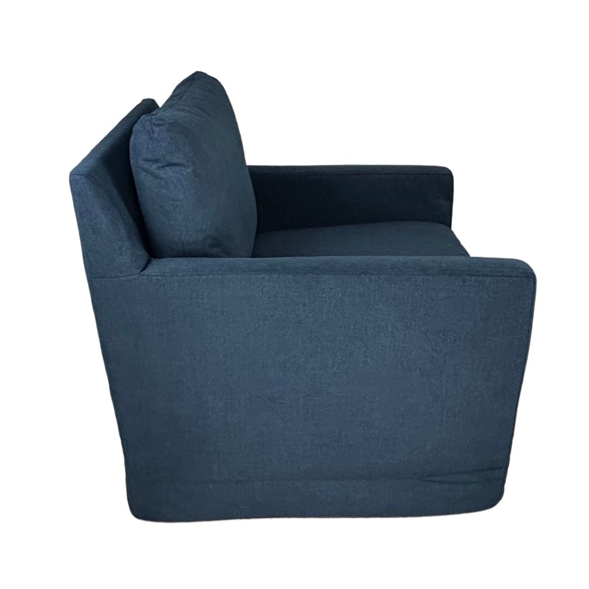 "Somerset" Hampton Style Fabric Swivel Chair Feather Filled with Removable Slip Covers, Navy (RRP $1699) - Image 3