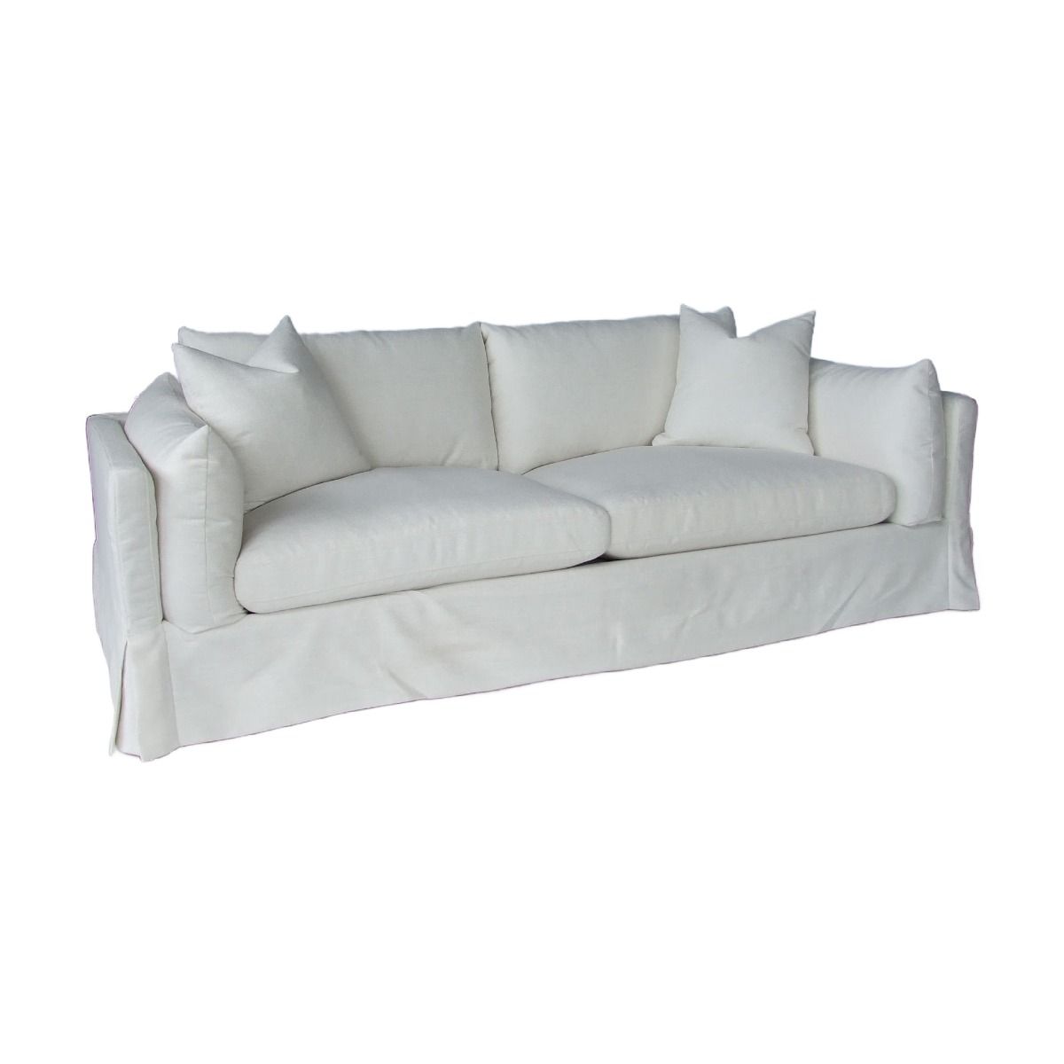 "Kirra" Coastal Style Fabric 3.5 Seater Sofa Lounge Feather Filled with Removable Slip Covers, White 235cmL x 100cmD x 84cmH (RRP $3499) - Image 2