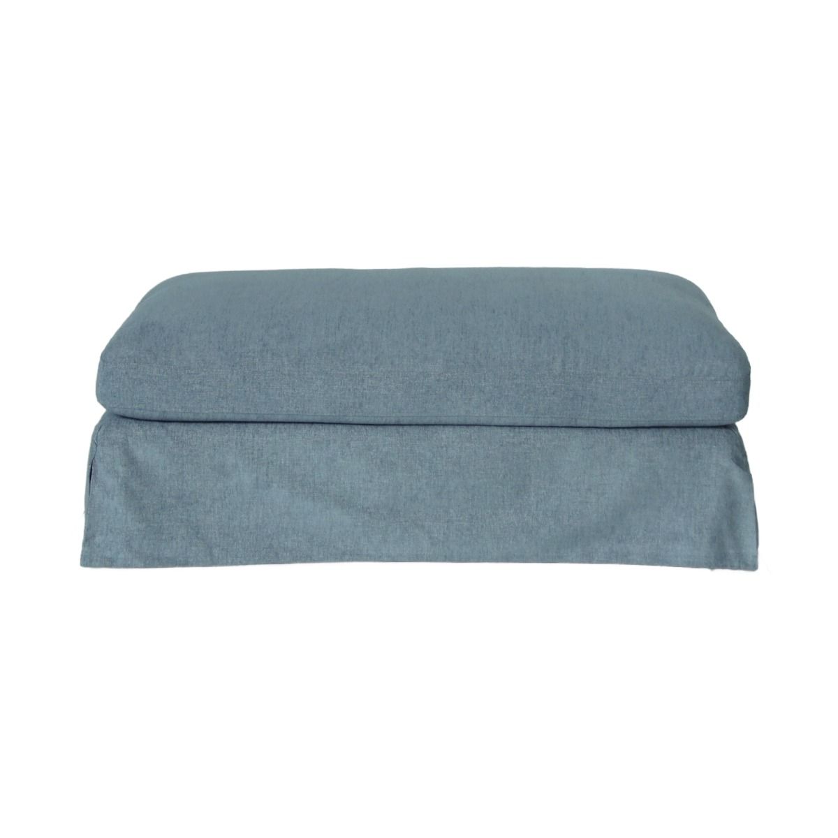"Kirra" Coastal Style Fabric Ottoman Footstool with Removable Slip Covers, Blue 112cmL x 67cmD x 44cmH (RRP $799) - Image 2