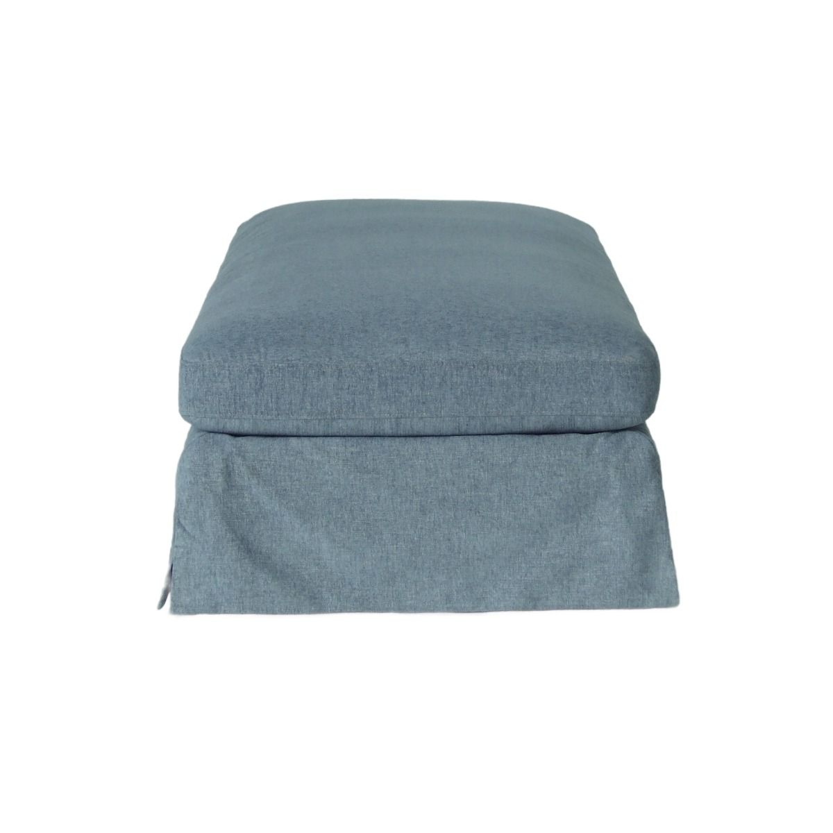 "Kirra" Coastal Style Fabric Ottoman Footstool with Removable Slip Covers, Blue 112cmL x 67cmD x 44cmH (RRP $799) - Image 3