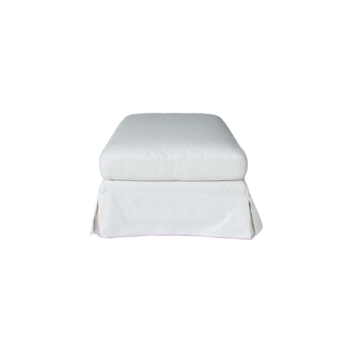 "Kirra" Coastal Style Fabric Ottoman Footstool with Removable Slip Covers, White 112cmL x 67cmD x 44cmH (RRP $799) - Image 2
