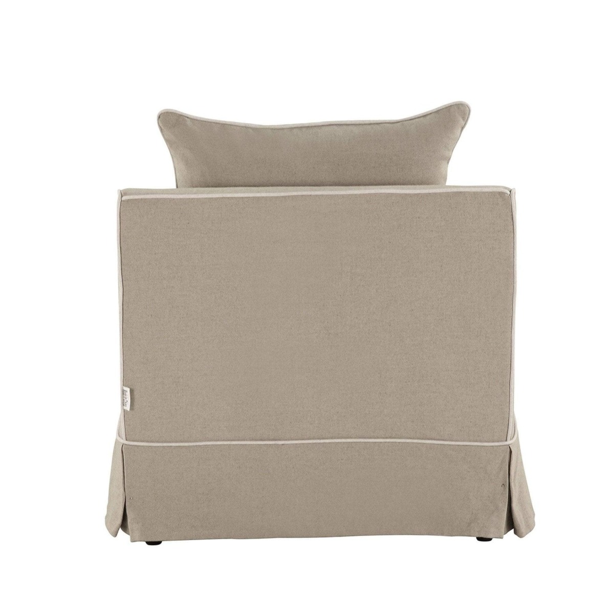 Slip Cover Only - Noosa Hamptons Armchair Natural W/White Piping, W 90cm D 91cm H 80cm (RRP $724) - Image 5