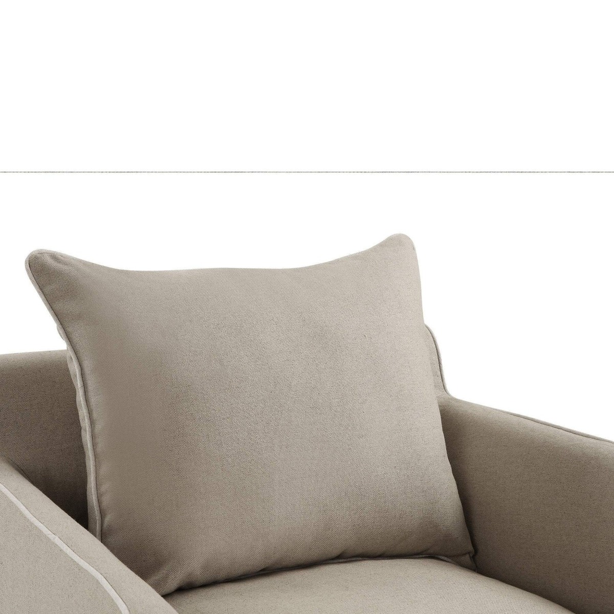 Slip Cover Only - Noosa Hamptons Armchair Natural W/White Piping, W 90cm D 91cm H 80cm (RRP $724) - Image 4