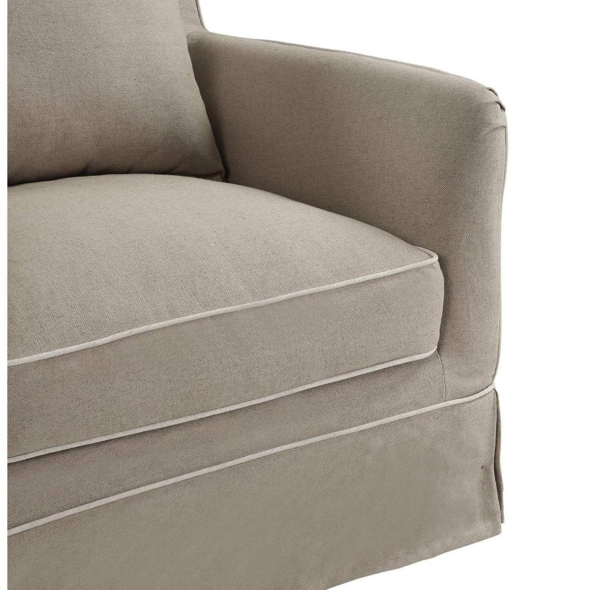 Slip Cover Only - Noosa Hamptons Armchair Natural W/White Piping, W 90cm D 91cm H 80cm (RRP $724) - Image 2