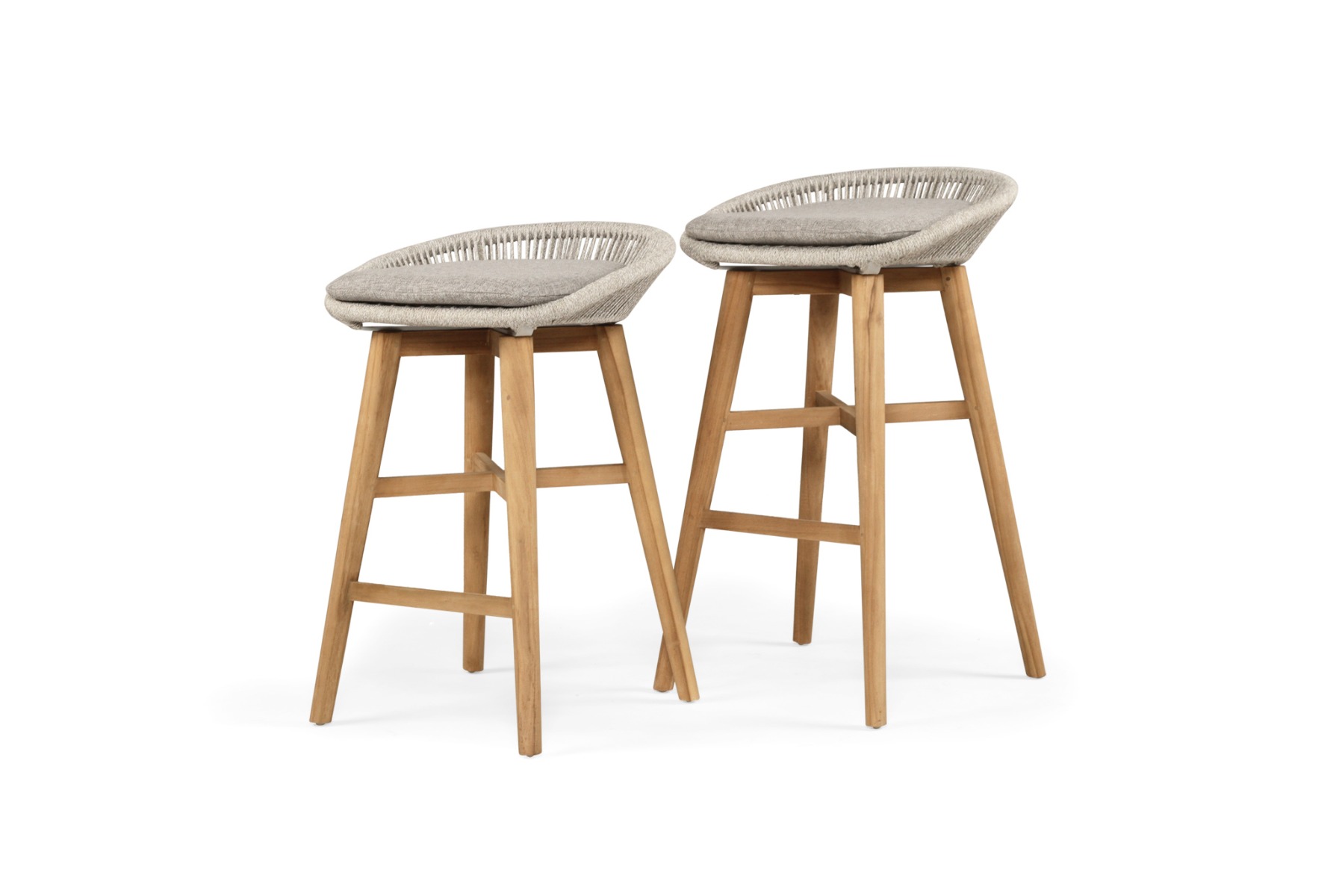 Taylor Backless Counter Stool Indoor/Outdoor Grey/White, Width 51cm x Depth 52cm x Height 76cm - Image 4