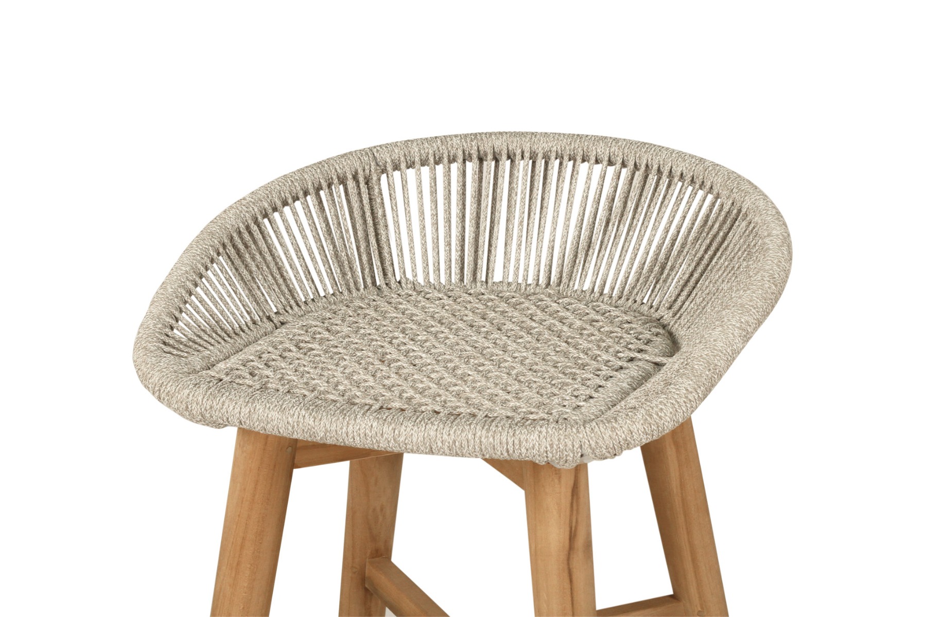 Taylor Backless Counter Stool Indoor/Outdoor Grey/White, Width 51cm x Depth 52cm x Height 76cm - Image 2