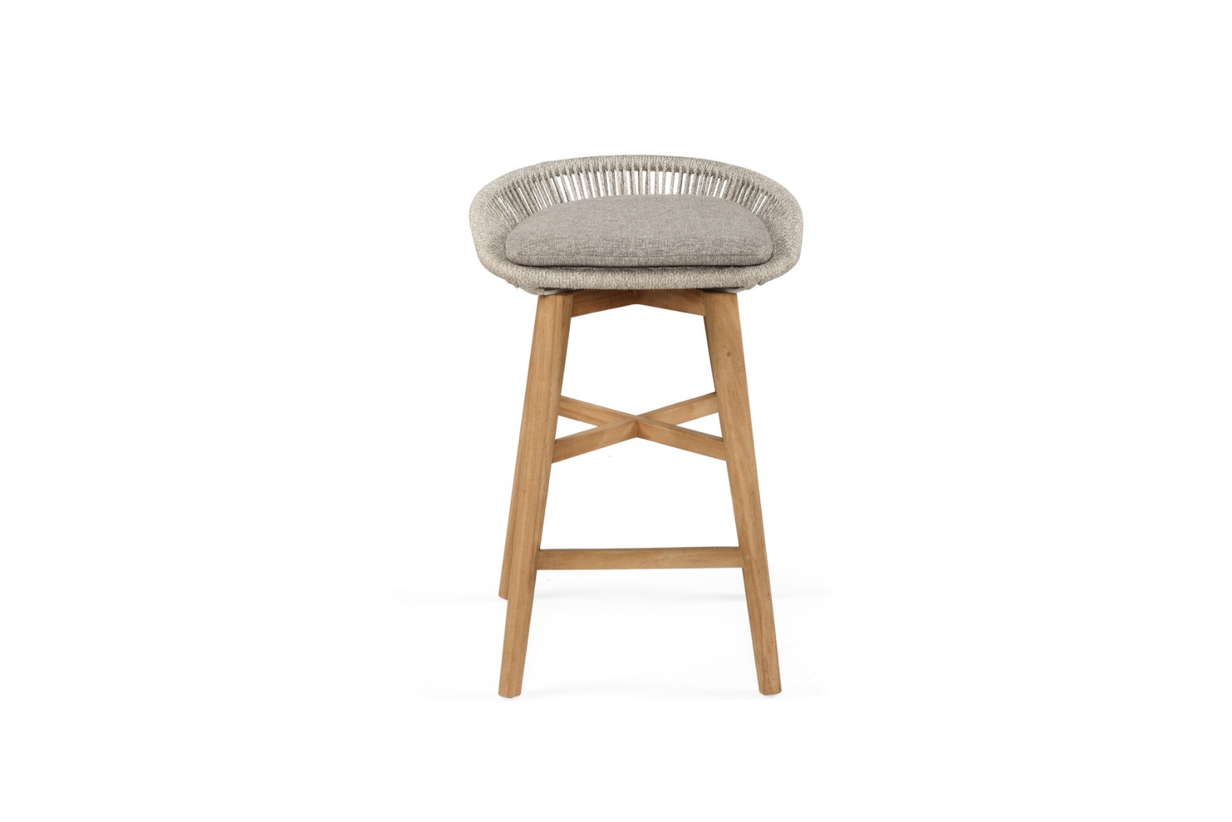Taylor Backless Counter Stool Indoor/Outdoor Grey/White, Width 51cm x Depth 52cm x Height 76cm - Image 6