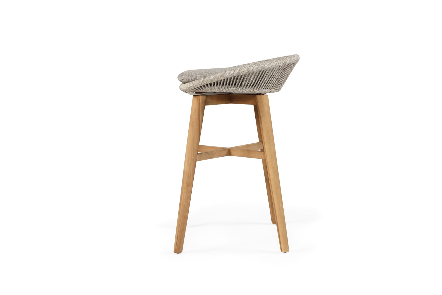 Taylor Backless Counter Stool Indoor/Outdoor Grey/White, Width 51cm x Depth 52cm x Height 76cm - Image 7