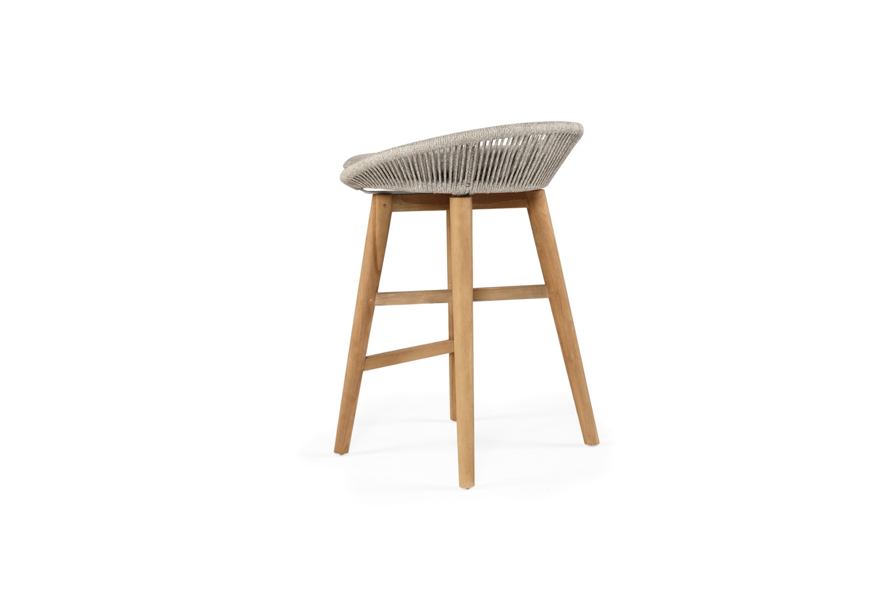 Taylor Backless Counter Stool Indoor/Outdoor Grey/White, Width 51cm x Depth 52cm x Height 76cm - Image 8