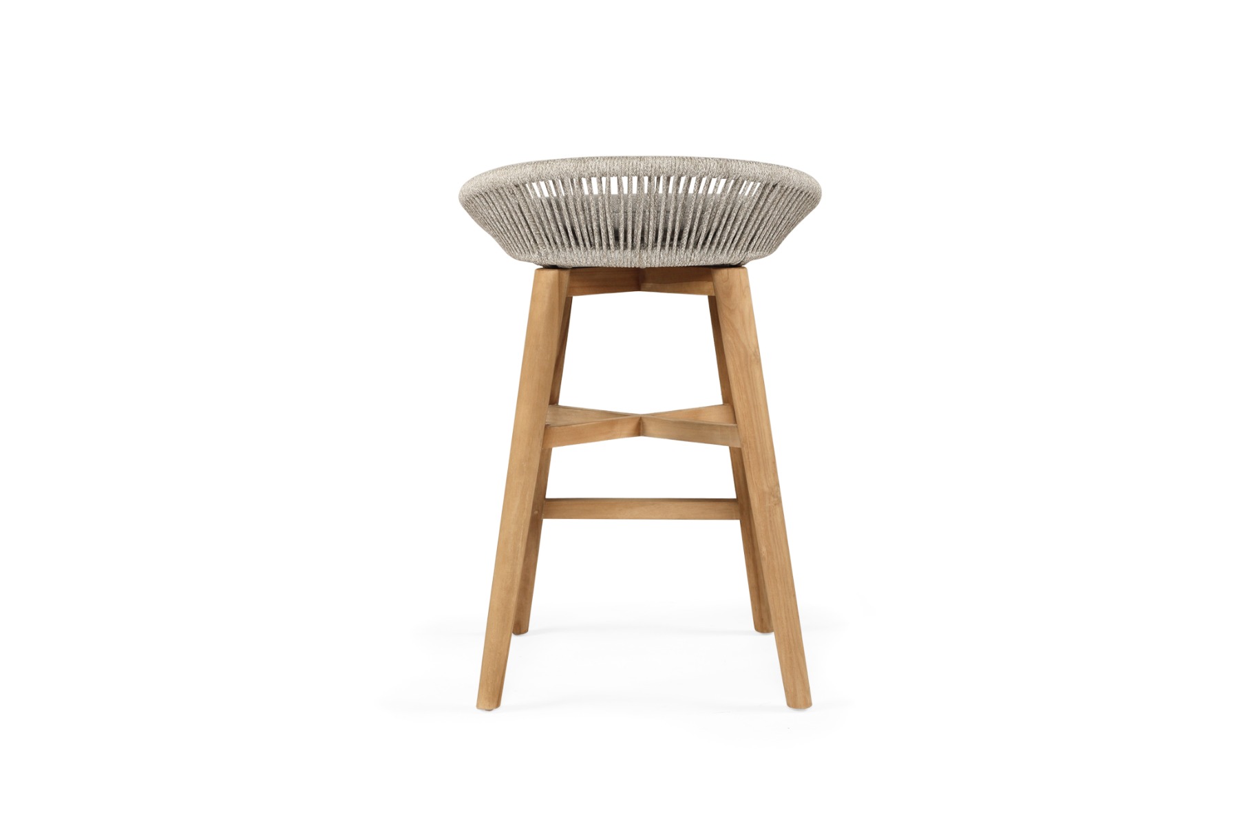 Taylor Backless Counter Stool Indoor/Outdoor Grey/White, Width 51cm x Depth 52cm x Height 76cm - Image 9