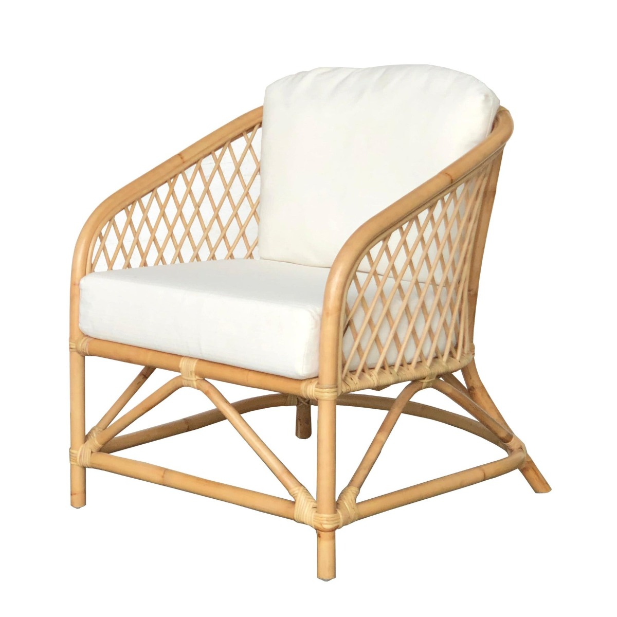 Montego Natural Rattan Lounge Chair with Cushions, W 73cm D 72cmcm H 85cm (RRP $949) - Image 3